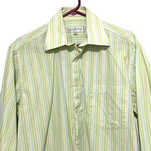 Linea Dome Button Front‎ Striped Shirt M